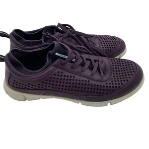 ECCO Danish Design Shoes Women Sz 42 11/11.5 Burgundy Leather Perforated Sneaker